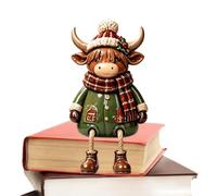 Figurine de Père Noël sujet de fête Santa en résine vintage aux jambes | Centre de table de Noël pour manteau de cheminée, table de chevet, comptoir, chambre, bureau,