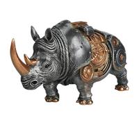 Figurine de rhinocéros Steampunk, artisanat en résine de collection, 18x6,1x9,9 cm, ornement de rhinocéros animal, figurines d'animaux, légères et faciles à afficher, pour étagère, décoration de la ma