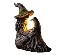 Figurine de sorcière en résine, décoration gothique corbeau avec lumière