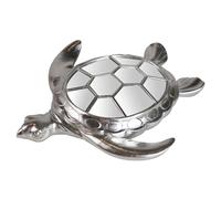 Figurine de tortue en résine argentée miroir 39 x 34 x 6 cm