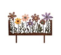 Figurine de tournesols en métal pour jardin, carillon à vent, porte-cartes, plaque d'insertion pour extérieur, terrasse, parterre, chemin, pelouse, ornement (marron, 30 x 20,5 cm)