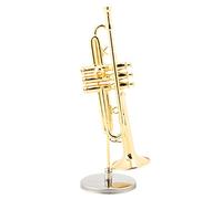 Figurine de Trompette Trompettes 14 × 6 × 5 Réplique de Trompette Miniature avec Support et étui Modèle D'instrument plaqué or Ornements Musicaux