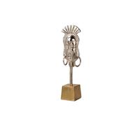 Figurine de visage en aluminium argenté/doré 14 x 10 x 50 cm