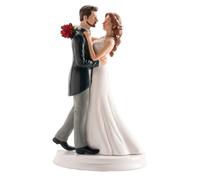 dekora - Figurine gâteau de mariage «Couple Marié Dansant » 16 cm - Décoration de Gâteau de mariage en Résine - Design Original et Détaillé - Cake topper Apte au Contact Alimentaire