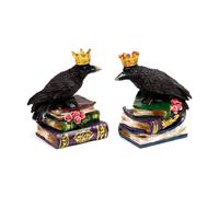 Figurine décoratif corbeau couronné assis un livre Puckator Noir 10,5x9x5 cm