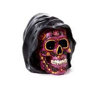 Figurine décoratif Crâne avec capuche Puckator Rose 13,5x13,5x14 cm