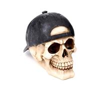 Figurine décoratif Crâne avec Casquette de Baseball Puckator Blanc 13,5x11,5x19 cm
