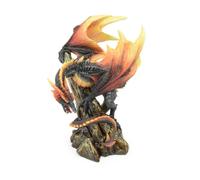 Figurine décoratif Dragon de Feu sur Rocher Puckator Dark Legends Orange 22x15,5x15,5 cm