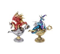 Figurine décoratif Dragon Protecteur de la Lampe Magique Puckator Dark Legends Multicolore 21,5x18x7 cm