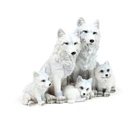 Figurine décoratif famille de loups et louveteaux Puckator Blanc 19x23,5x17 cm