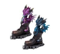 Figurine décoratif mignon dans une botte Puckator Dragons Elementaires Marron 14x11x6,5 cm