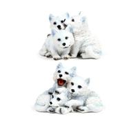 Figurine décoratif Trio De Louveteaux Puckator Blanc 7x9x6 cm