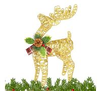 Figurine décorative de renne de Noël en métal éclairé | Élégante décoration de vacances d'intérieur pour fête, salon, extérieur, intérieur, maison, entrée, vacances