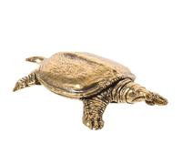 Figurine Décorative de Tortue en Laiton 4,5x2,7x1cm vintage | Patine Naturelle, Objet de Collection, pour Table, Salon ou Cérémonies de Thé, Finition Rétro