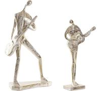 Figurine décorative DKD Home Decor 21 x 13 x 42 cm 17 x 7,5 x 33 cm Or musicien (2 pièces)