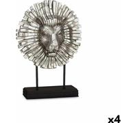 Figurine Décorative Gift Decor Argenté Argent Lion 28 x 38,5 x 11,5 cm (4 Unités)
