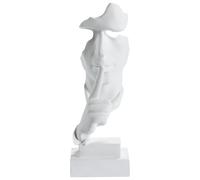 Figurine Décorative Moderne à Visage Humain Statuette en Résine Blanc Raahe