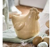 Figurine décorative Poule Roisenn beige H/L/P env. 13/12/10 cm