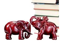 Figurine d'éléphant du bois, statue d'éléphant en bois,Statue d'animaux en bois sculptée à la main | Sculpture de figure décorative pour table de bureau table bureau étagère chambre à coucher