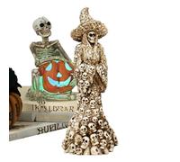 Figurine d'Halloween, statue de sorcière squelette de bureau | Figurines de table de vacances pour propriétaires, locataires, décorateurs, maison, appartement, bureau, dortoir, salon