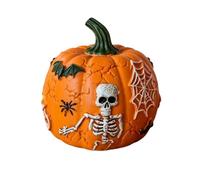 Figurine effrayante rétro en résine artificielle pour Halloween | Lampe décorative en forme de citrouille d'Halloween pour salon, chambre à coucher, table de chevet