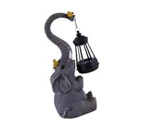 Figurine éléphant en résine avec lampe solaire pour terrasse, balcon