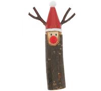 Figurine en Bois de Renne Élégante pour Décoration de Noël - 7 x 12.5 cm
