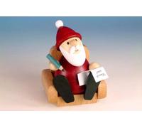 Figurine en Bois Père Noël Dans Fauteuil Avec Papier Hxl 9x6, 5cm Neuf Seiffen