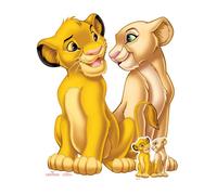 Figurine en carton - Simba et Nala - Le Roi Lion - Hauteur 81 cm - Décoration de fête