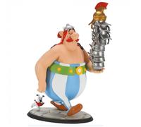 Plastoy Figurine Astérix Obélix – avec pile de casques et Idéfix – Plastique – 22 cm