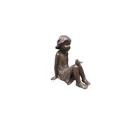 Figurine en résine cuivre, petite fille, 1 kg - Chehoma, L'oiseau - 24x17x27 cm