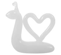 Figurine Escargot en Verre Blanc, Petit Ornement Décoratif pour Table | Objet Compact, Look Cartoon, Reflète la Lumière, pour Fête, Salon, Collection et Centre de Table