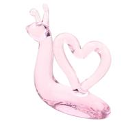 Figurine Escargot en Verre Rose, Décorative, Bureau, Maison, Collection | Style Cartoon, Aspect Ludique, Facile à Nettoyer, Solide, Capte la Lumière, Poids-papier, Collectors