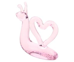 Figurine Escargot en Verre Rose, Décorative, Bureau, Maison, Collection | Style Cartoon, Aspect Ludique, Facile à Nettoyer, Solide, Capte la Lumière, Poids-papier, Collectors