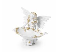 Figurine Esprit, Feuille | Blanc, Doré, Statuette D'ange avec Ailes, pr Salon