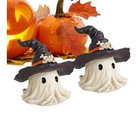 Figurine fantôme, décoration de chapeau gothique, 5,5 x 5,8 x 5,8 cm, décoration intérieure et extérieure, petite statue d'Halloween pour maison, cuisine, cheminée, cheminée