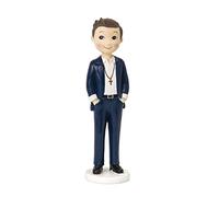 Figurine gâteau enfant communion mains dans les poches