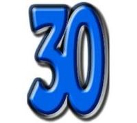 Figurine Géante ''Chiffre 30'' or G