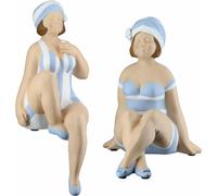 Figurine Gilde Badenixe Becky assise, lot de 2, figurine décorative, décoration, objet décoratif, résine synthétique, 62906
