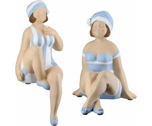 Figurine Gilde Badenixe Becky assise, lot de 2, figurine décorative, décoration, objet décoratif, résine synthétique, 62906