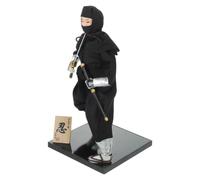 Figurine Japonaise Style Guerrier Japonais Décoration Intérieure Noire | Non Décolorée, Soie Écume Plâtre Coton Fil, Salon Chambre, Figurine Décorative de Bureau