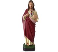 Figurine Jésus Christ Sacré coeur Rouge Intérieur et extérieur