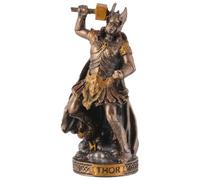 Figurine miniature dieu germanique Thor bronze peinte à la main par Veronese, figurines de collection