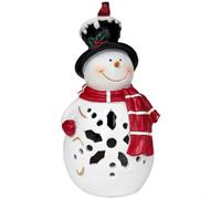 Figurine Noël Pingouin LED en Résine Lumineuse pour Jardin Patio