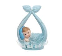 Figurine - PARTYDECO - Petit garçon dans une écharpe - Bleu - 11 cm - Dentelle