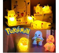 Figurine Pokémon veilleuse LED -Lot de 4 figurine Pikachu,Salameche,Carapuce et carnarticho avec leurs boites cadeaux