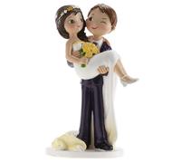 FIGURINE RÉSINE COUPLE MARIAGE COMPLICE 16CM Blanc