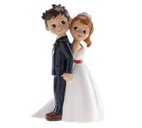 FIGURINE RÉSINE COUPLE MARIAGE ELLE ET LUI 16CM Blanc