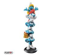 Figurine résine Schtroumpfs Plastoy - La colonne de Schtroumpfs Couleur