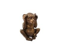 Atmosphera - Set de 3 statuettes Singes Sagesse - résine - doré H17 cm